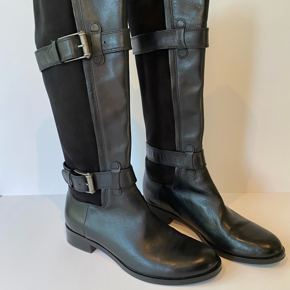 New Cole Haan/Nike black Leather boots 10AA